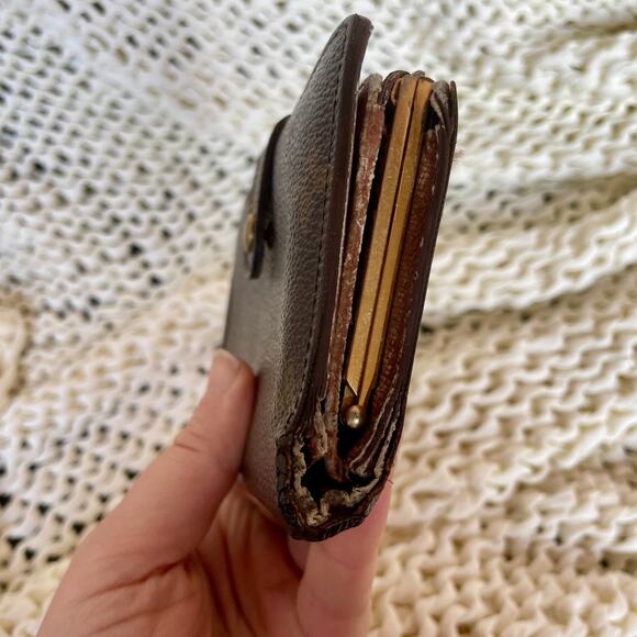 Louis Vuitton French Wallet Purse Monogram Ebene Canvas Kisslock Authentic 0099 - Picture 6 of 16